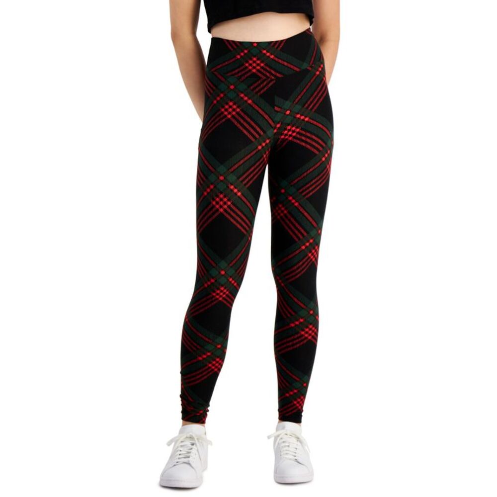 Planet Gold Juniors' Holiday Printed High Rise Leggings